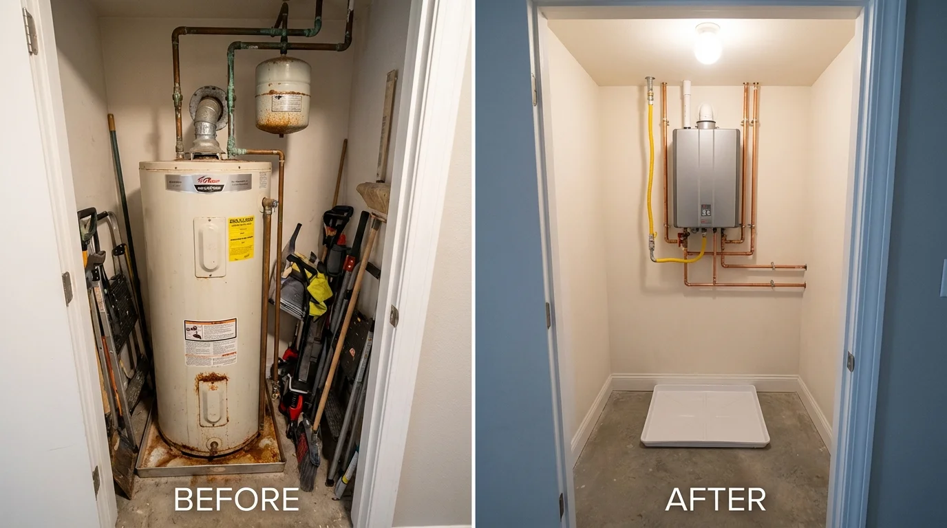Tank water heater versus wall-mounted tankless unit comparison for Ashland, KY homeowners